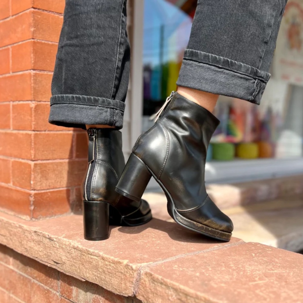 ALLBLACK Distressed Lady Bootie in Black